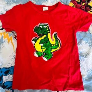 Dinosaur flip sequins shirt